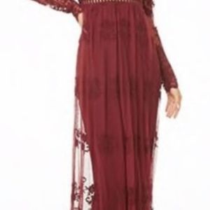 Burgundy -knit dress- LON- forever 21